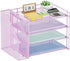 Marbrasse Desk Organizer and Accessories, 4-Tier Paper Letter Tray Organizer with File Holder for School Home Office