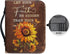 Sunflower Waterproof Bible Case for Women, Large Size Protective Bible Covers with Handle and Zippered Journal Case