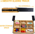 Under Desk Bamboo Drawer with U-Shaped Hollow Panel, Adjustable Space Storage Organizer for Sit Stand Workstation