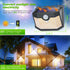 120 3 IP65 4Packs, HMCITY LED Outdoor Solar Lights- with Motion Sensor and Lighting Modes, Waterproof Wide Solar Wall