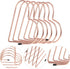 Set, NUOBESTY Expandable Rose Gold Book Holder and Bookend Metal Adjustable Desktop Book Rack for Student Desk Storage