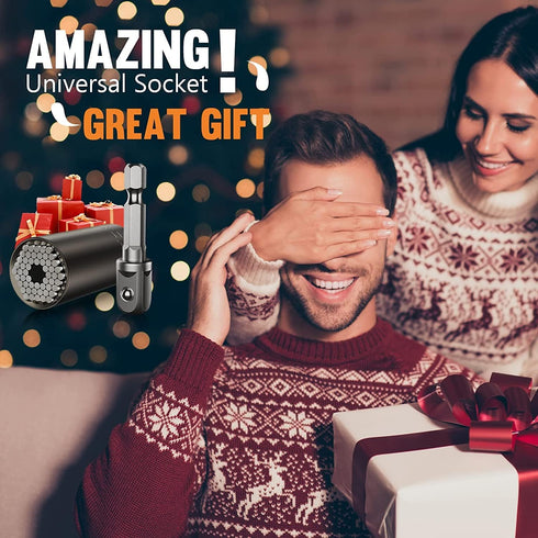 Set Stocking Stuffers for Men Adults Tools, Super Universal Socket Gifts for Men Grip Socket with Power Drill Adapter