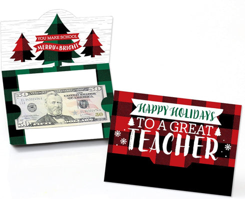 Big Dot of Happiness Plaid Teacher Appreciation - Holiday and Christmas Gifts