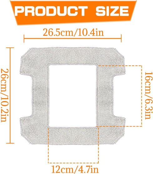 8 Pack Washable Mop Cloths for Ecovacs Winbot W1 W1 Pro Window Vacuum Cleaner Robot Replacement