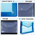 Eco-Friendly Plastic File Wallet Folders, Expandable Envelope Folder with Snap Button Closure, 6 Assorted Colors