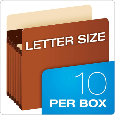 Pendaflex Expanding Accordion File Pockets, Extra Durable, Letter Size, Expands 5.25", 10/Box, Reinforced with Dupont