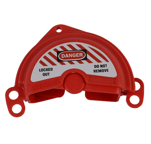 TF-480 Rotating Gate Valve Lockout, Red ABS Material, for 1''-3'' Valve Handle Diameters