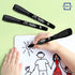 Scribbledo 36 Pack Dry Erase Markers - Black Fine Tip Whiteboard Markers with Eraser Cap for Home & School