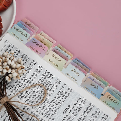UPAFEXXI Summaries(Gold 80Chapters -Laminated Bible Tabs with Book Foil Embossed Lettering), Bible Tabs for Women