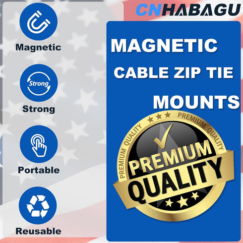 25LBS (5 Magnet Zip Tie Mount Clips Magnetic Zip Ties Mount Holder Strong Multipurpose Wire Cable Holder Mount Wire