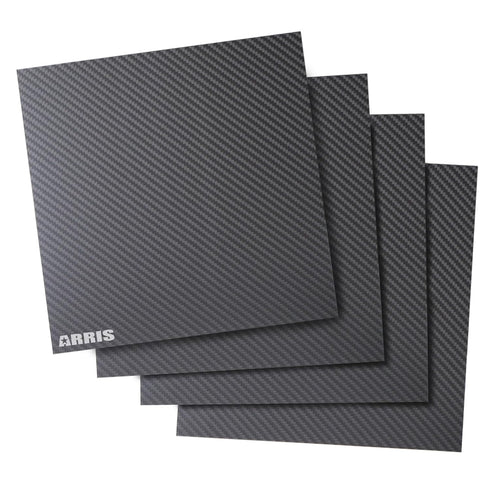 ARRIS 240 x 240 x 0.5mm Carbon Fiber Sheet, Available in Multiple Thicknesses, 100% 3K Carbon Plate