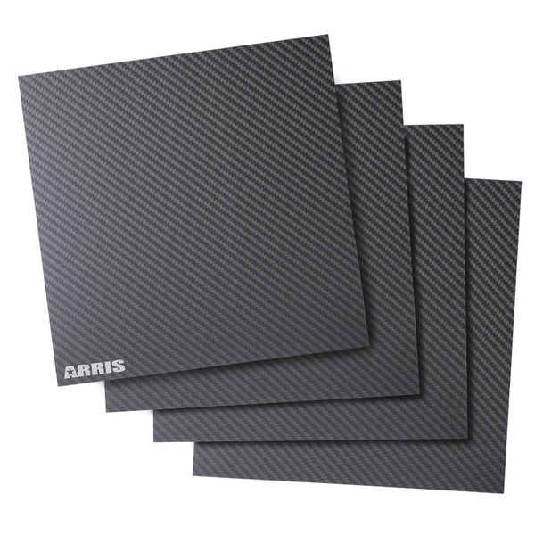 ARRIS 240 x 240 x 0.5mm Carbon Fiber Sheet, Available in Multiple Thicknesses, 100% 3K Carbon Plate