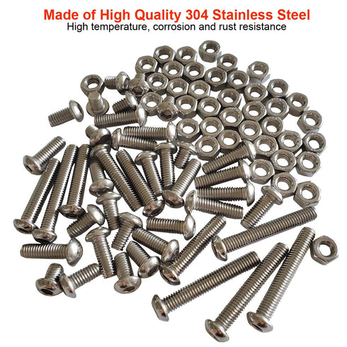 84Pcs M6 Hex Pan Head Cap Bolts Nuts Screws Assortment Set - 304 Stainless Steel Allen Socket Drive (84PCS M6)