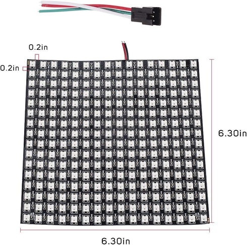 WS2812B 5050SMD 16X16 256 WLED,SP802E,etc DC5V BTF-LIGHTING ECO RGB Alloy Wires Individual Addressable Pixels LED