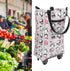 HURRISE Foldable Shopping Cart with Wheels, Portable Grocery Cart with Removable Bag, Lightweight Stair Climbing