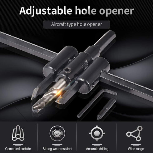 KATUR Adjustable Circle Hole Cutter Saw Kit, 30mm to 200mm Wood Drywall Drill Bit for DIY