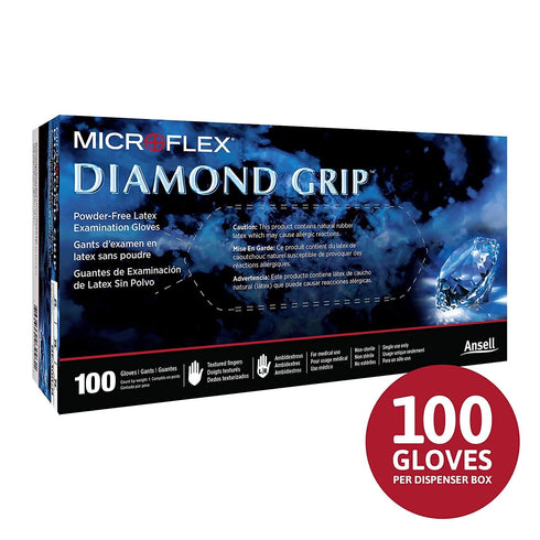 Ansell MICROFLEX Diamond Grip MF-300 Exam Standard Gloves, Size S, Natural (Box of 100)