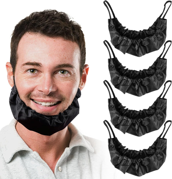 4Pcs Men Cooking and Haircut Beard Covers - Adjustable Polyester Beard Bib