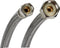 Fluidmaster B1F48 Faucet Connector, 4 Ft Braided Stainless Steel - 3/8 Female Compression x 1/2 F.I.P. Thread