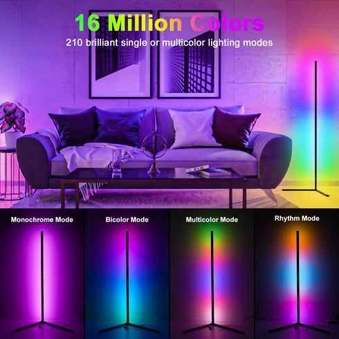 Smart RGB Corner LED Floor Lamp with App Control