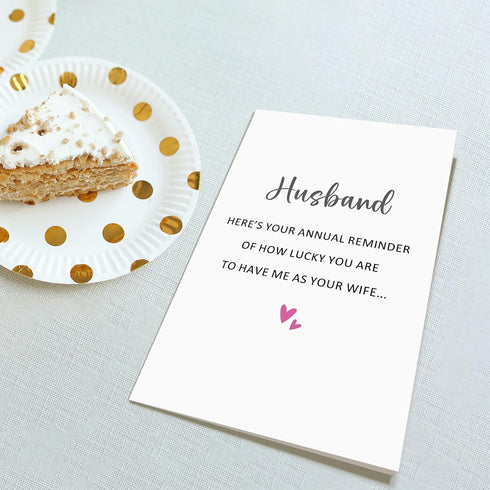 Obbyidk Romantic Annual Reminder Anniversary Card for Husband, Sweet Wedding Anniversary Card from Wife, How Lucky You