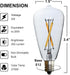 ST38 25watt ST120 Bulbs, 6pcs 2W 2700K E12 Bulbs Outdoor String Light for Chandelier, Wall Sconce Table Lamp Dining