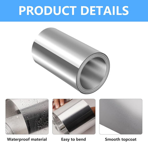 Roll,6in 10ft Panels,32 (0.0078"/0.2mm) ELECTRAPICK Aluminum Flashing x Metal Roof Gauge Aluminum Sheet Roll