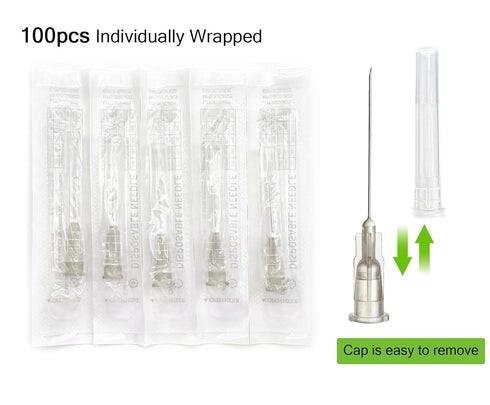 100Pack 27Ga 1.5 inch Luer Lock Lab Dispensing Accessories for Measuring and Refilling Inks