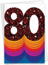 The Best Card Company - 80th Happy Birthday Notecard with Envelope, Congrats Bday Card, Fun 80 Year Milestone