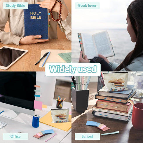 Book Annotation Kit, 2640 Pcs Sticky Tabs, 300 Sticky Notes, Gel Ink Pen, Pencil Case Pouch