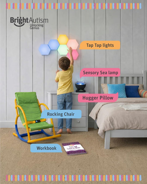 7 Bright Autism Calming Sensory Sea Lamp - Night Light Projector for Kids, Light Modes, Color Changing Music Player