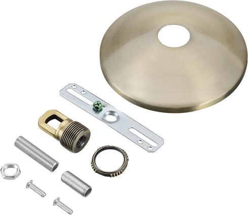 Aspen Creative 21511-31, Contemporary Chandelier & Light Fixture Canopy Kit w/Collar Loop, Antique Brass,