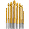 Titanium Coated HSS Twist Drill Bits, 8Pcs 3-10mm for Wood, Metal, Plastic Hole Cutting