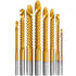 Titanium Coated HSS Twist Drill Bits, 8Pcs 3-10mm for Wood, Metal, Plastic Hole Cutting