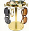 Sunglasses Organizer Rotating Stand, Stainless Steel Eye Glasses Holder with Tray, Eye