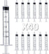 40 PCS 3 ml Plastic Syringes, Individually Packaged for Scientific Labs, Experiment Refilling, Watering
