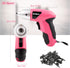 Hi-Spec Electric Screwdriver 27pc 3.6V Pink USB Small Power Screwdriver Set, Rechargeable with Driver Bit Set