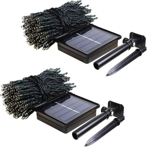 2 Pack 480 170 8 LED Solar Chrismas Lights Outdoor, FT Super Long Solar String Lights for Outside with Modes & Memory