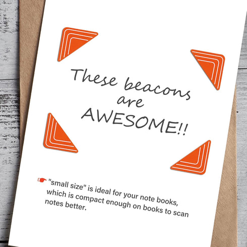 Beacons for Rocket Book, 2 Size, 10pieces Set with Protective Case for Digitizing Whiteboard Notes