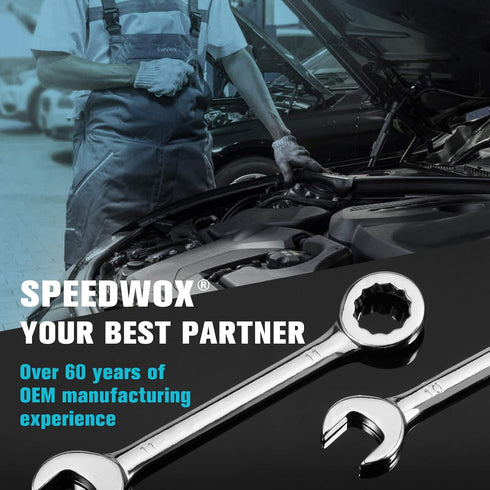 SPEEDWOX 10 Pcs Mini Combination Wrench Set, 4-11mm Open and Box End for Automotive and Home