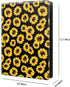 WAVEYU Cute Portfolio Case for Women, Padfolio Cover Folder with A4 Size Clipboard, Business Card Holders, Sunflower