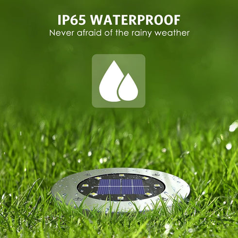 12 Pack OULONGER Solar Lights Outdoor Waterproof, Solar Ground Lights with Large Capacity Battery, High Efficiency