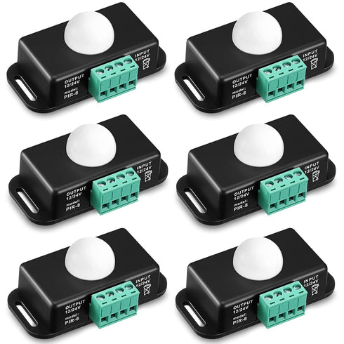 6 Pack 12V 24V PIR Sensor LED Motion Sensor Motion Detector Light
