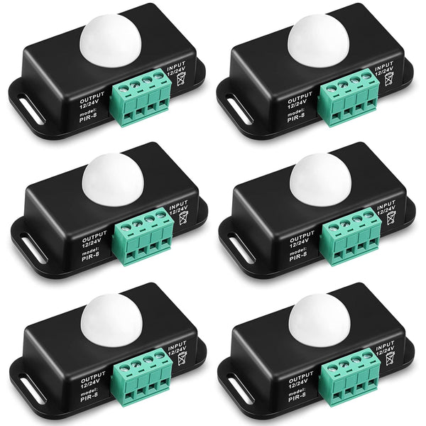 6 Pack 12V 24V PIR Sensor LED Motion Sensor Motion Detector Light