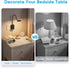 Dimmable 3 Plug in LED Book Reading Light, Black LED Wall Sconce Lamp with Power Plug and Outlet Extender for Kitchen