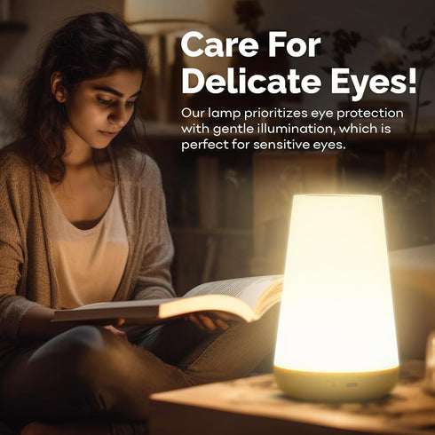 Smart Touch LED Night Light, Cordless Rechargeable Lamp for Bedroom Night Stand with Remote Control, Portable Night