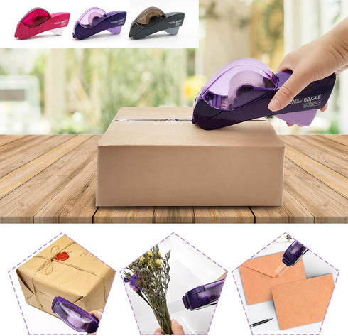 Automatic Tape Dispenser for Wrapping Gifts, Handheld Packaging Tape Dispenser Gun with Cutter, Grey