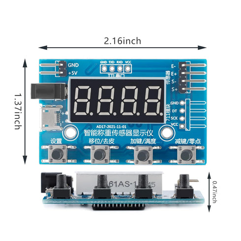 HX711 Digital Load Cell Module, 24 Bit Weight Sensor A/D Module with Display for Arduino Load Cell