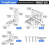 3Sizes (1.5x1.2x1.2inch 1.57x1.57x0.63inch 0.79x0.79x0.63inch) 92Pcs/20Sets YY026-S Silver L Brackets for Shelves L