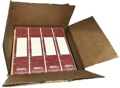 Tabbies File Pocket Handles, 9.63 X 2, Red/White, 12 Sheets/Pack